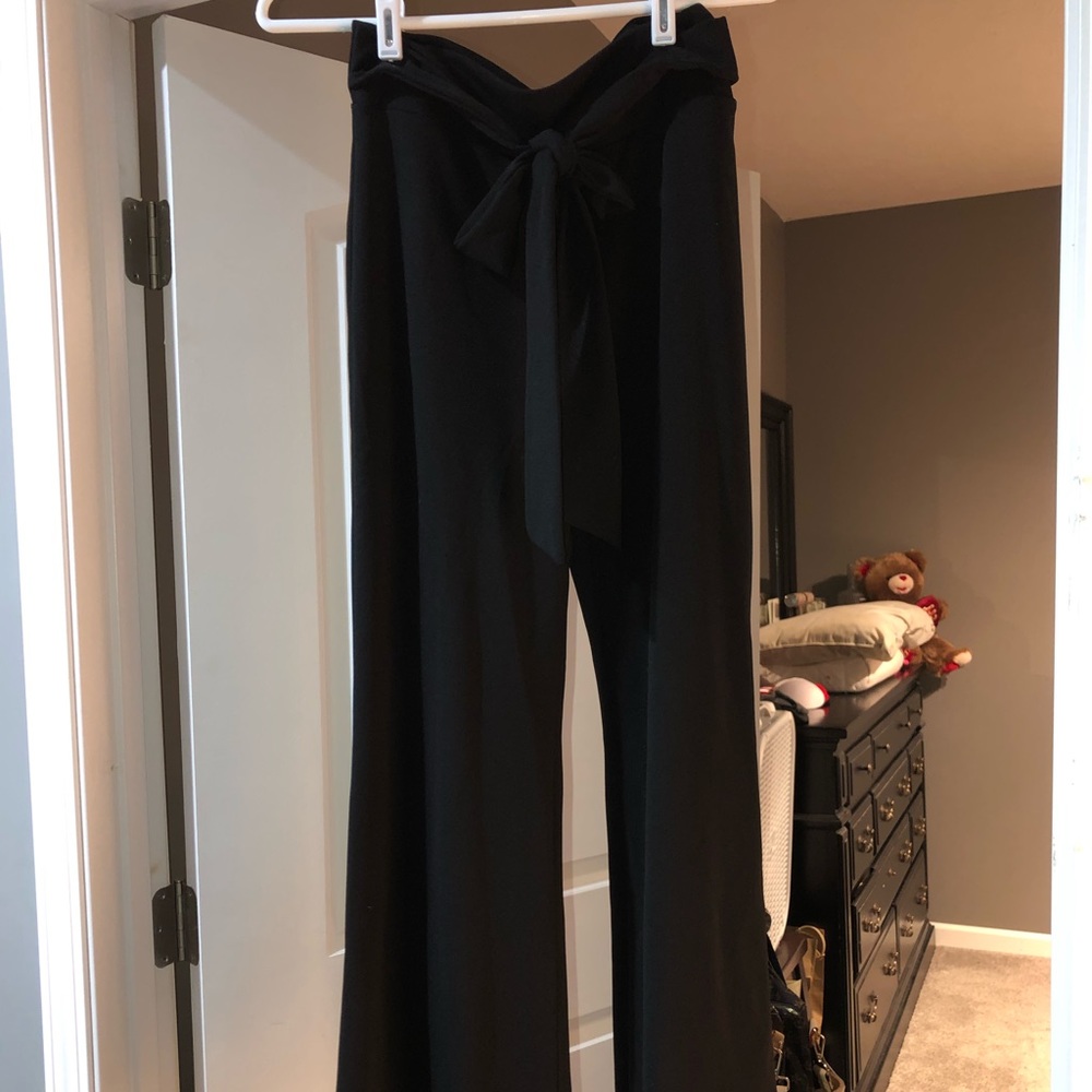 Casual black stretchy office pants